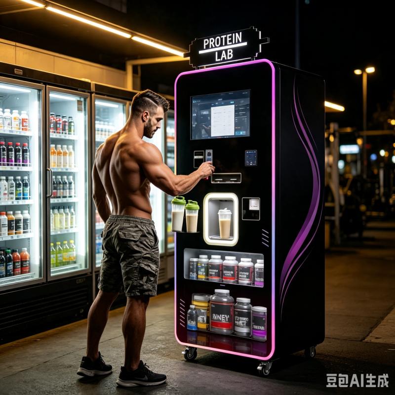 Nutrition Fitness Gym - Automat do sprzedawania koktajli proteinowych, dostosowany